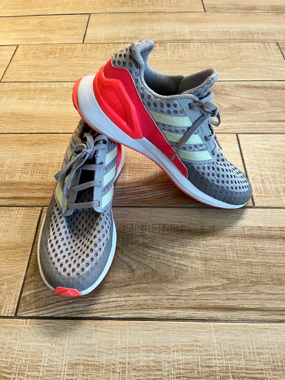 Womens Adidas Sneakers Grey/Coral EVM 004001 - 5.5